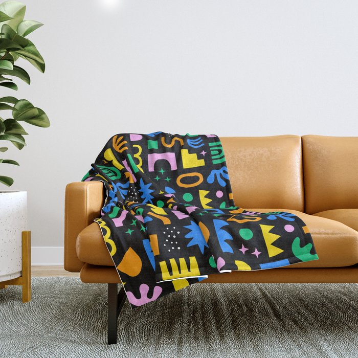 Fun colorful abstract summer shape pattern Throw Blanket Gallery Image 1
