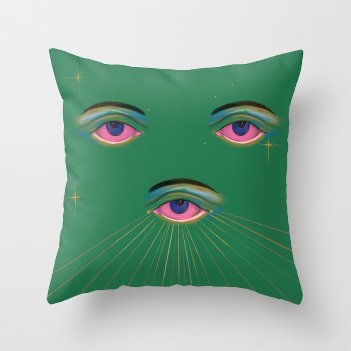 Three Eyes  Throw Pillow Gallery Image 1