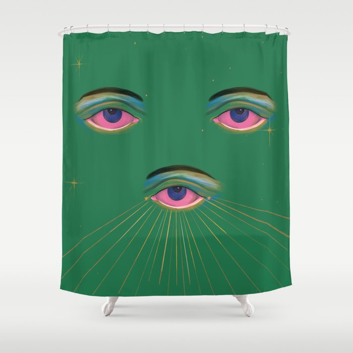 Three Eyes  Shower Curtain Gallery Image 1