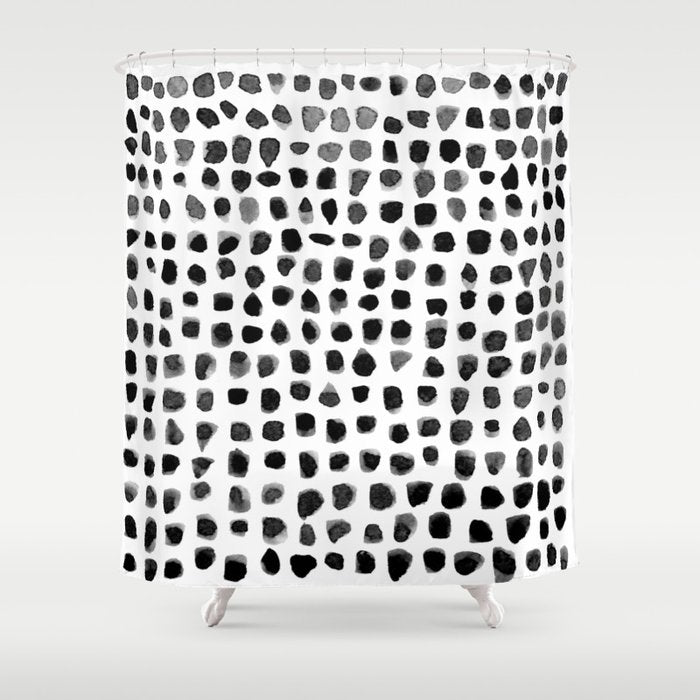 Dots (Black) Shower Curtain Gallery Image 1