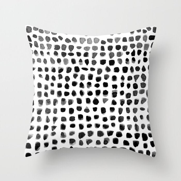 Dots (Black) Throw Pillow Gallery Image 6