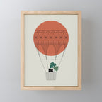 Cat Landscape 138: Hot Sun Balloon Mini Art Print Gallery Image 1