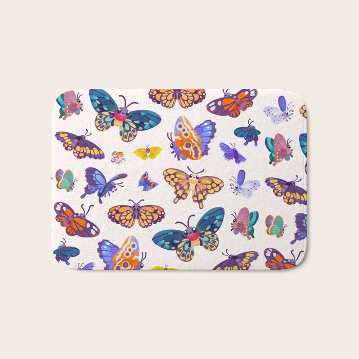 Butterflies Day - bright Bath Mat Gallery Image 1