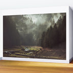 Foggy Forest Creek Wall Mural Gallery Image 2