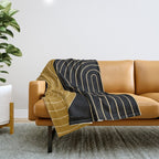 Two Tone Line Curvature IX Throw Blanket Gallery Image 1