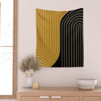 Two Tone Line Curvature IX Wall Tapestry Gallery Image 2