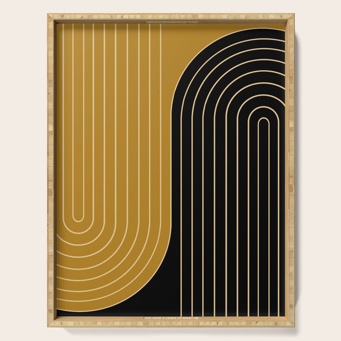 Two Tone Line Curvature IX Serving Tray Gallery Image 1