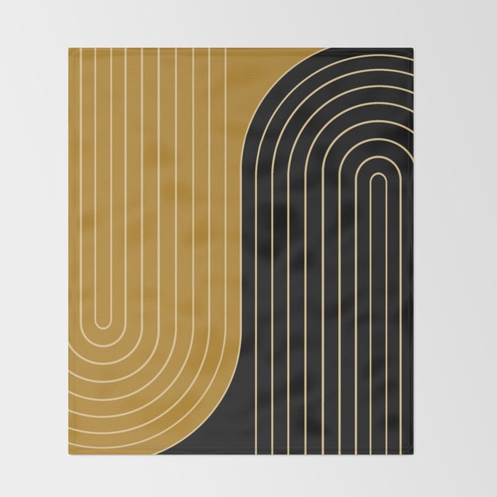 Two Tone Line Curvature IX Throw Blanket Gallery Image 2