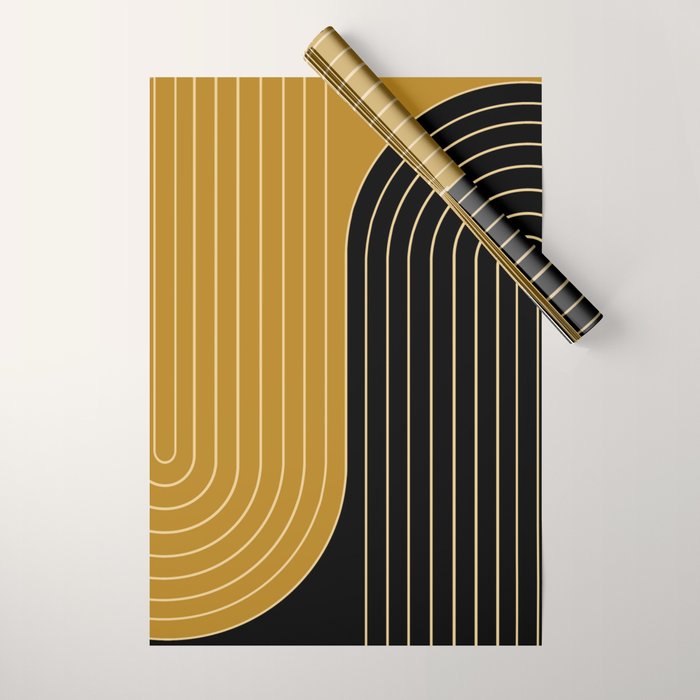 Two Tone Line Curvature IX Wrapping Paper Gallery Image 1