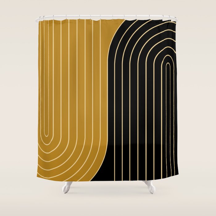 Two Tone Line Curvature IX Shower Curtain Gallery Image 1