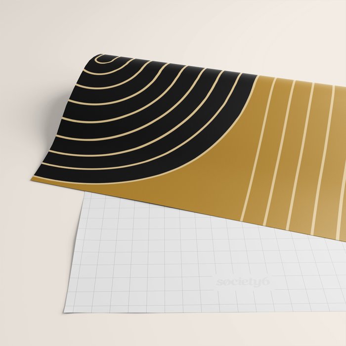 Two Tone Line Curvature IX Wrapping Paper Gallery Image 2