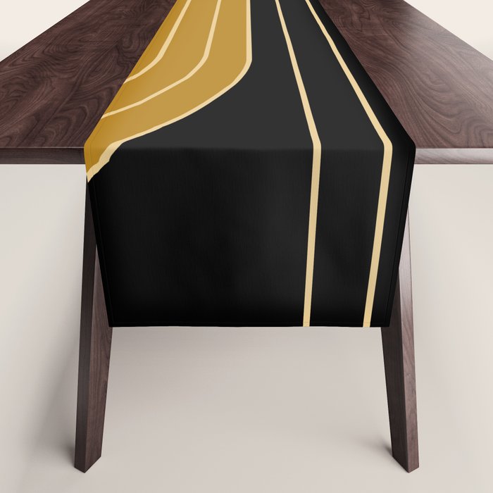 Two Tone Line Curvature IX Table Runner Gallery Image 1