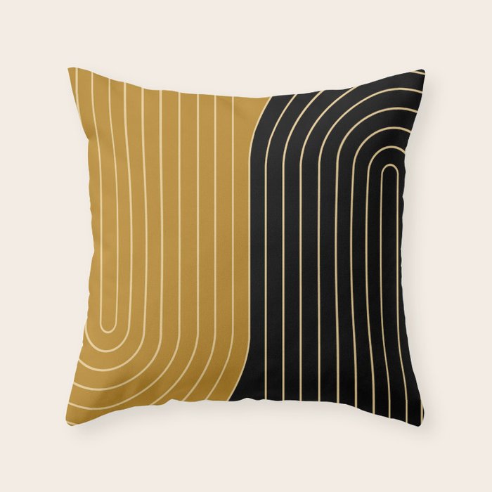 Two Tone Line Curvature IX Throw Pillow Gallery Image 6