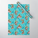 Rodeo Frogs - Aqua Wrapping Paper Gallery Image 1