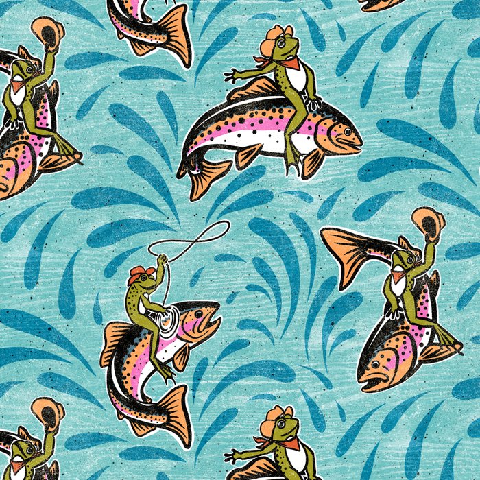 Rodeo Frogs - Aqua Coffee Mug Gallery Image 2
