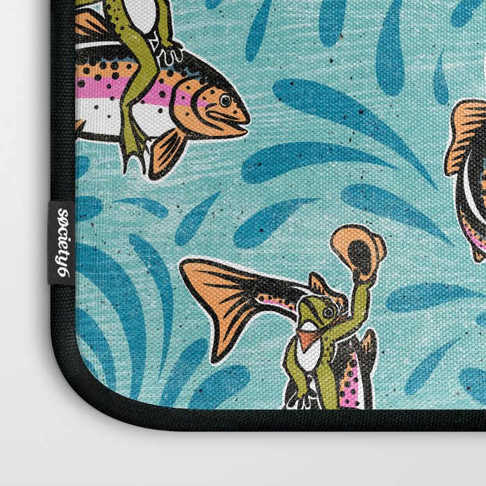 Rodeo Frogs - Aqua Laptop Sleeve Gallery Image 3