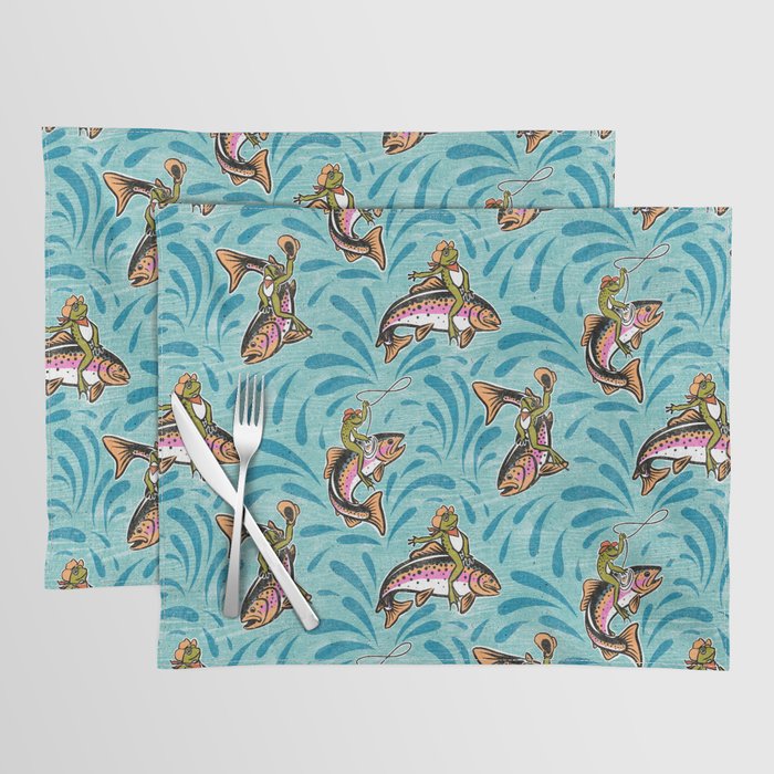 Rodeo Frogs - Aqua Placemat Gallery Image 1