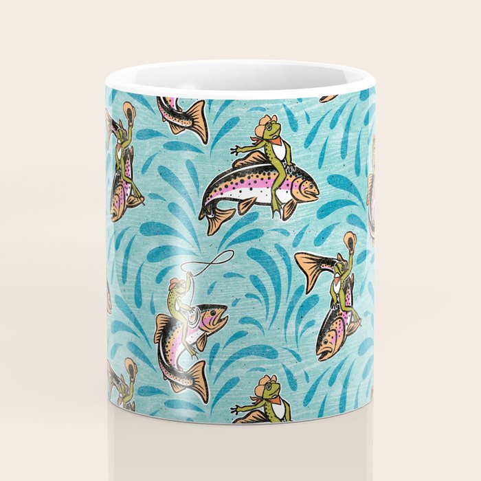 Rodeo Frogs - Aqua Coffee Mug Gallery Image 4