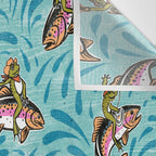 Rodeo Frogs - Aqua Wall Tapestry Gallery Image 3