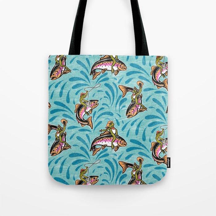 Rodeo Frogs - Aqua Tote Bag Gallery Image 1