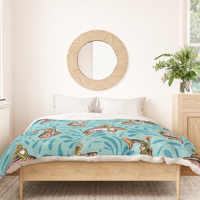 Rodeo Frogs - Aqua Duvet Cover Gallery Image 3