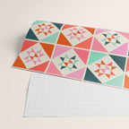 Festive Quilt Pattern in Pink, Red And Green Wrapping Paper Gallery Image 2
