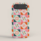 Festive Quilt Pattern in Pink, Red And Green iPhone Case Gallery Image 2