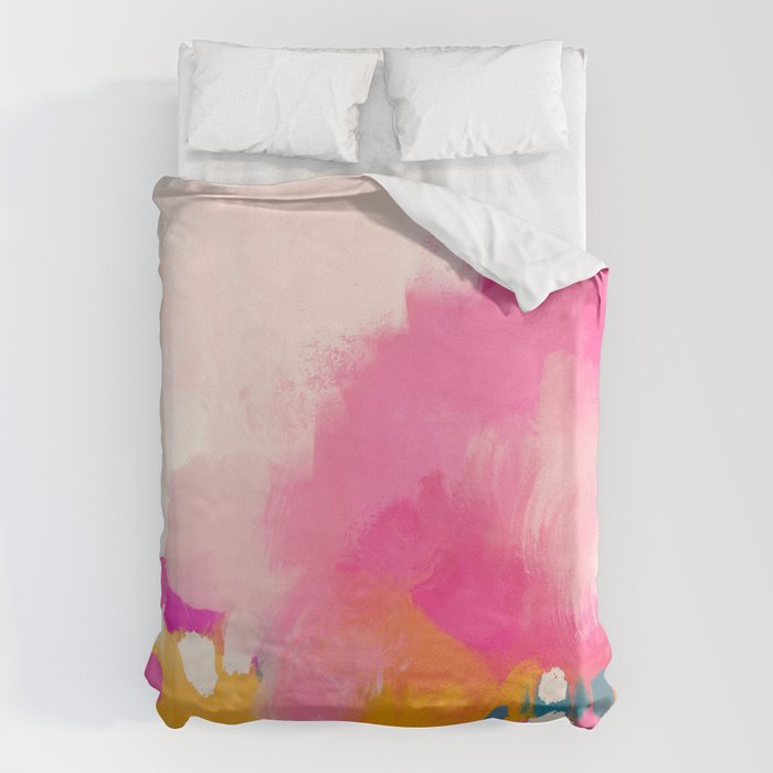 Pink reflection-abstract- pink, blue ,orange Duvet Cover Gallery Image 6