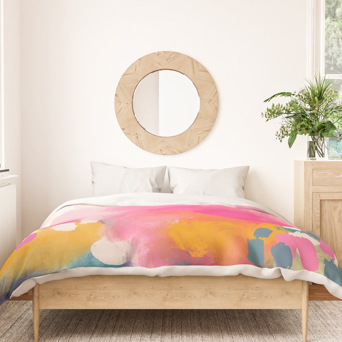 Pink reflection-abstract- pink, blue ,orange Duvet Cover Gallery Image 3