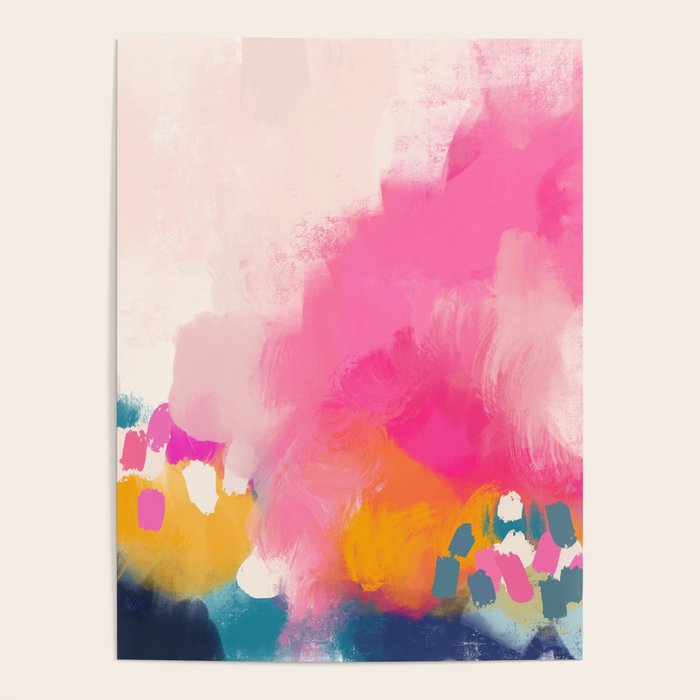 Pink reflection-abstract- pink, blue ,orange Poster Gallery Image 4