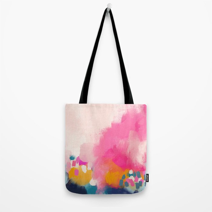 Pink reflection-abstract- pink, blue ,orange Tote Bag Gallery Image 2