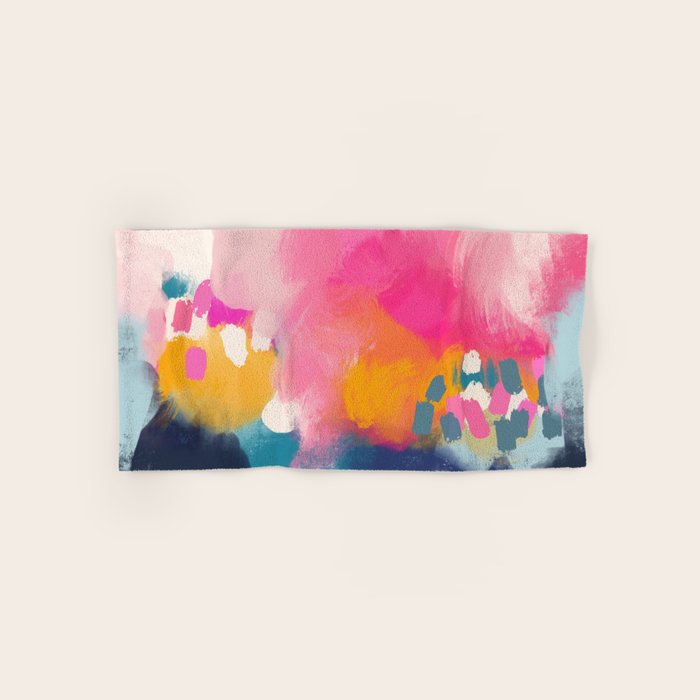 Pink reflection-abstract- pink, blue ,orange Bath Towel Gallery Image 1