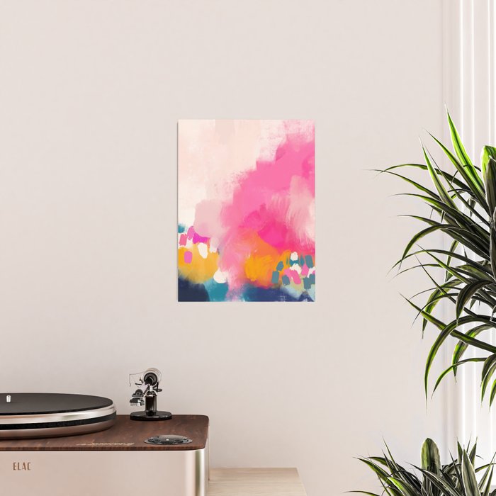 Pink reflection-abstract- pink, blue ,orange Poster Gallery Image 2