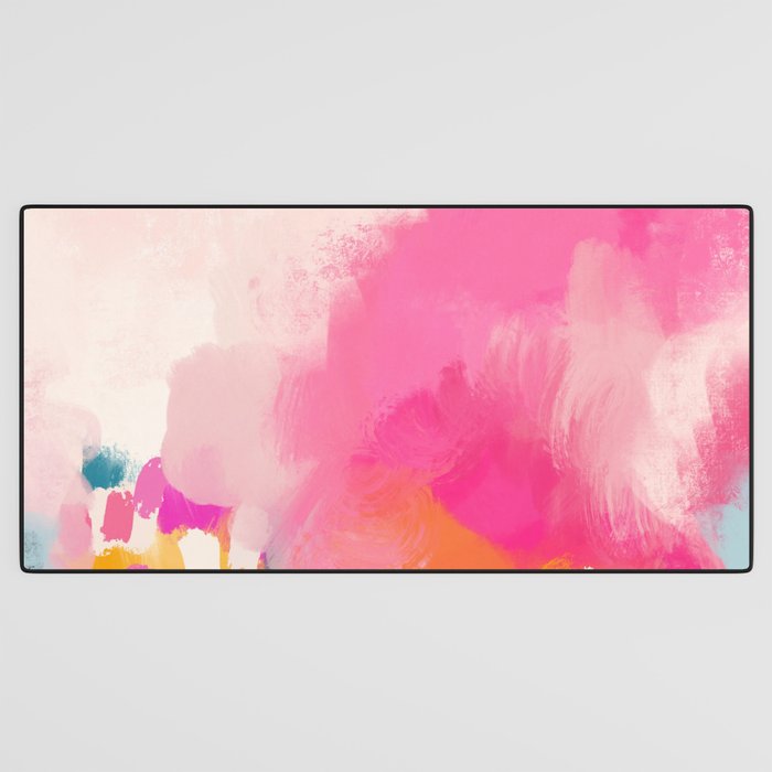 Pink reflection-abstract- pink, blue ,orange Desk Mat Gallery Image 3