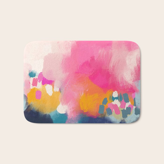 Pink reflection-abstract- pink, blue ,orange Bath Mat Gallery Image 1