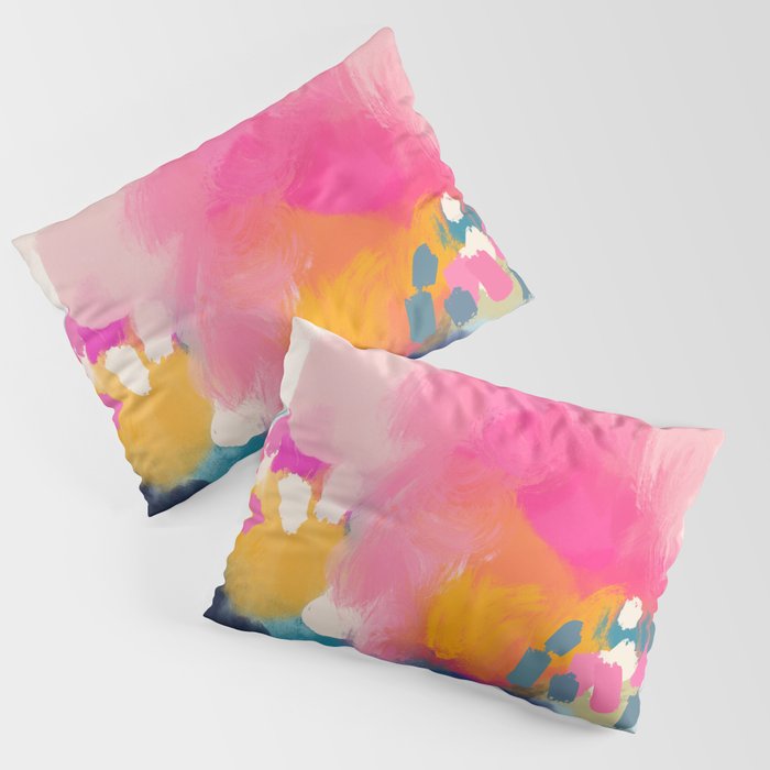 Pink reflection-abstract- pink, blue ,orange Pillow Sham Gallery Image 3