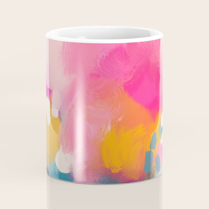 Pink reflection-abstract- pink, blue ,orange Coffee Mug Gallery Image 4
