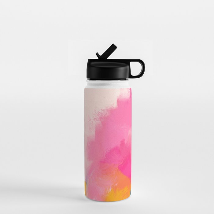 Pink reflection-abstract- pink, blue ,orange Water Bottle Gallery Image 1