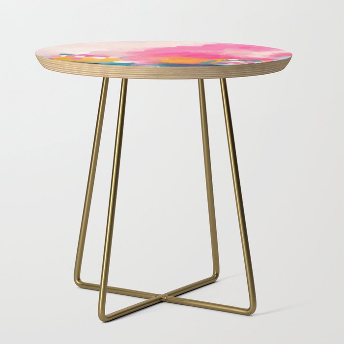 Pink reflection-abstract- pink, blue ,orange Side Table Gallery Image 1