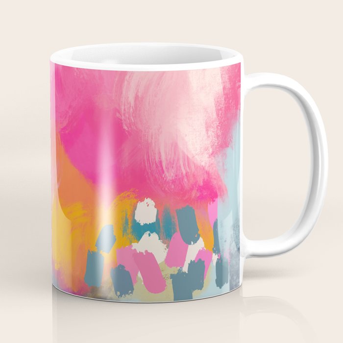 Pink reflection-abstract- pink, blue ,orange Coffee Mug Gallery Image 1