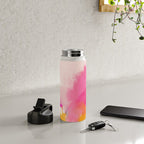 Pink reflection-abstract- pink, blue ,orange Water Bottle Gallery Image 4