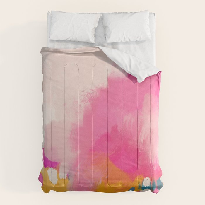 Pink reflection-abstract- pink, blue ,orange Comforter Gallery Image 1