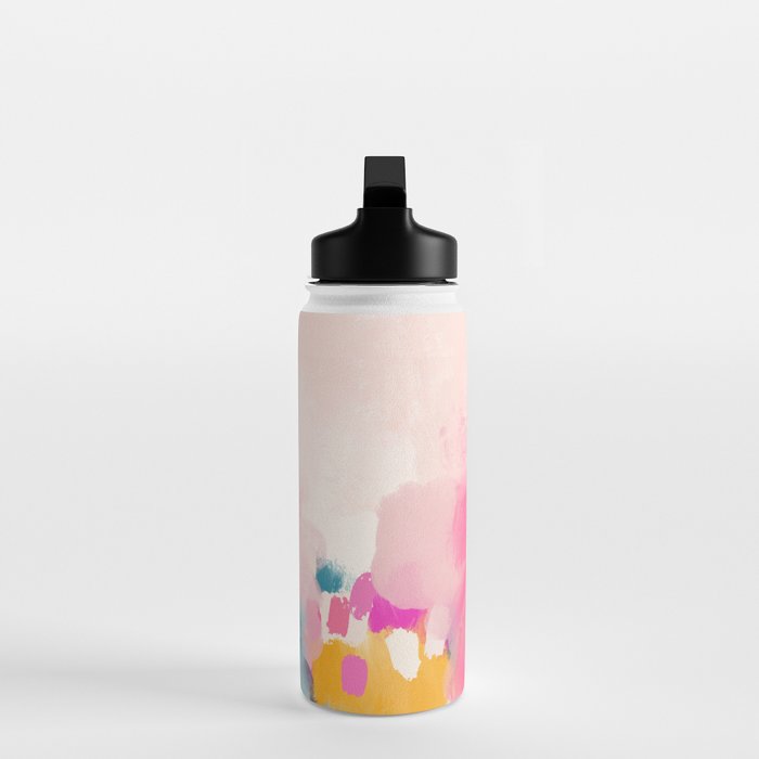 Pink reflection-abstract- pink, blue ,orange Water Bottle Gallery Image 3