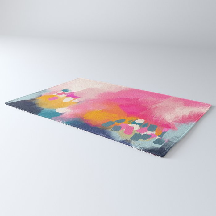 Pink reflection-abstract- pink, blue ,orange Rug Gallery Image 3