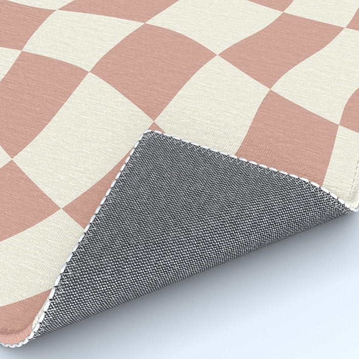 Checkers coral summer beach Rug Gallery Image 4