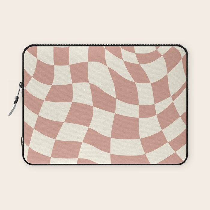 Checkers coral summer beach Laptop Sleeve Gallery Image 1