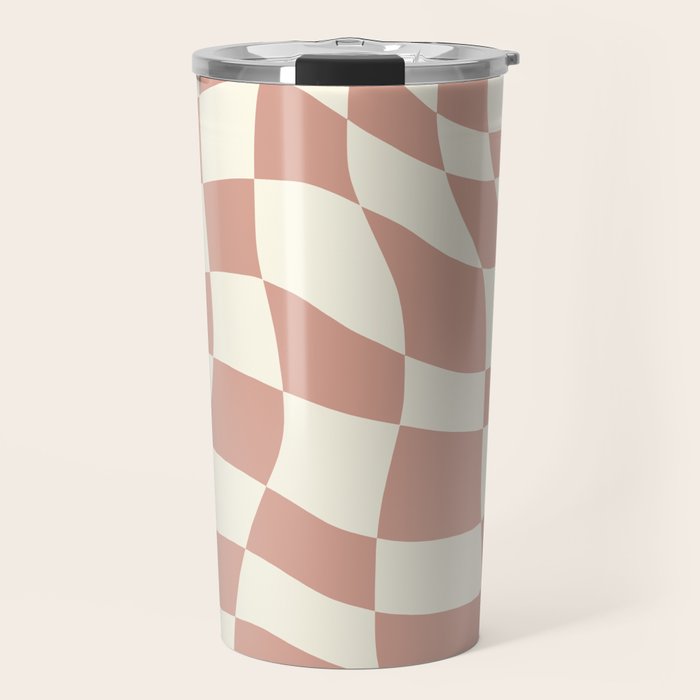 Checkers coral summer beach Travel Mug Gallery Image 1