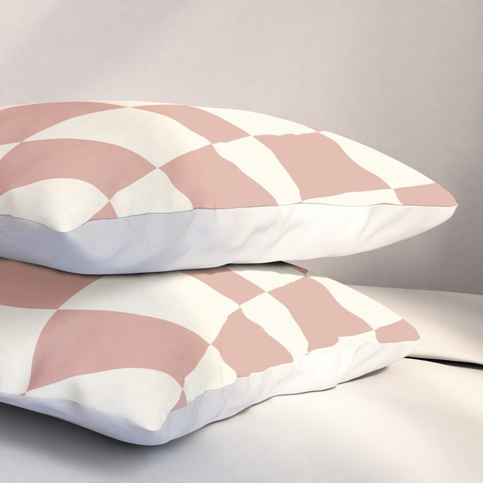 Checkers coral summer beach Pillow Sham Gallery Image 3
