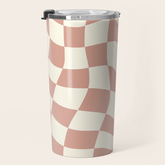 Checkers coral summer beach Travel Mug Gallery Image 3