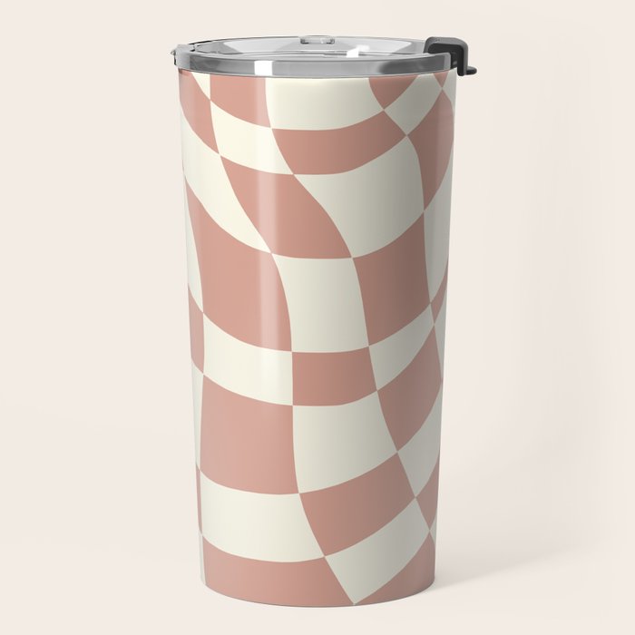 Checkers coral summer beach Travel Mug Gallery Image 2